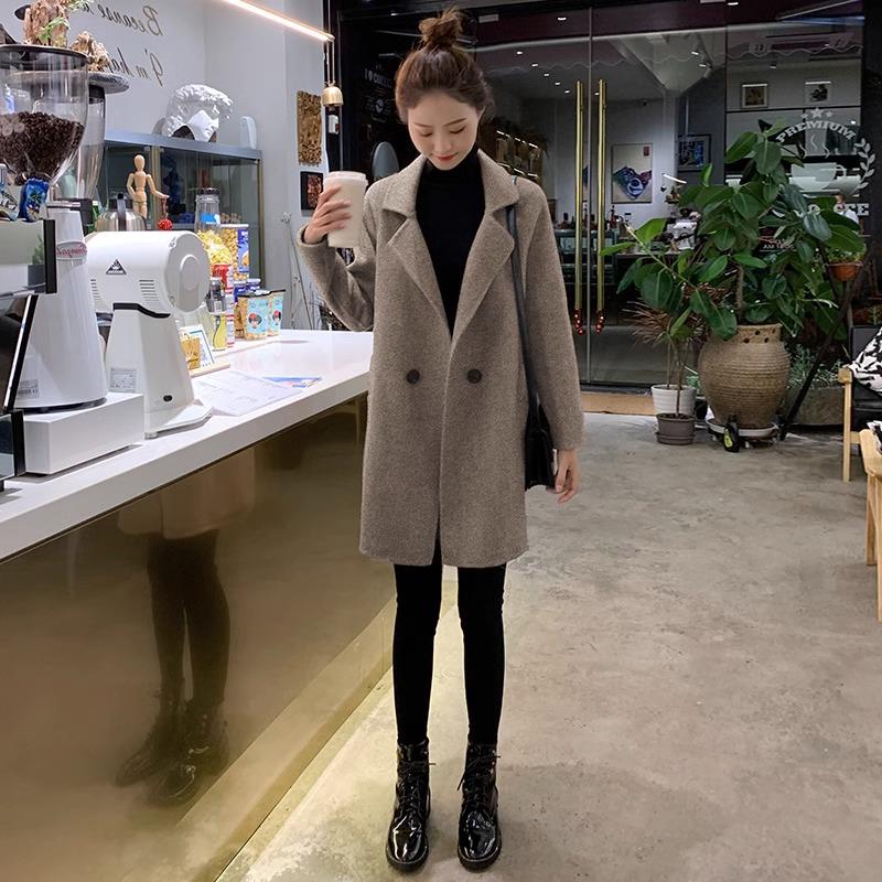 毛呢外套女中长款韩版小个子秋冬呢子大衣