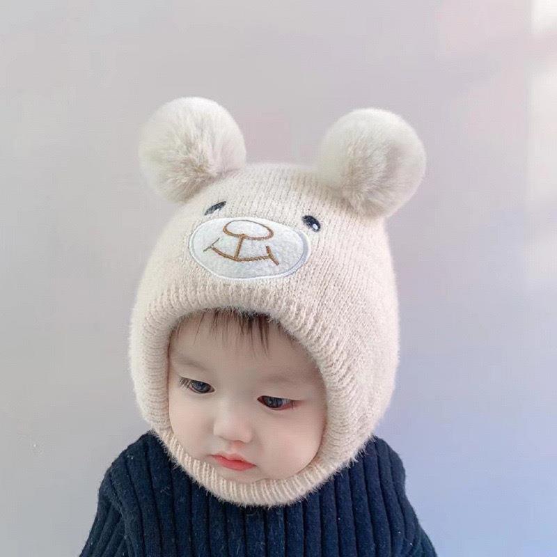 FAVMARTHA宝宝帽子秋冬款超萌可爱婴幼儿毛线帽男女童针织套头加