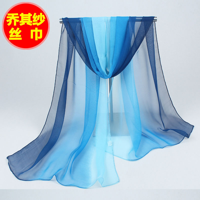 【品质款】春秋丝巾薄款乔其纱女纱巾长款夏季小丝巾护颈椎装