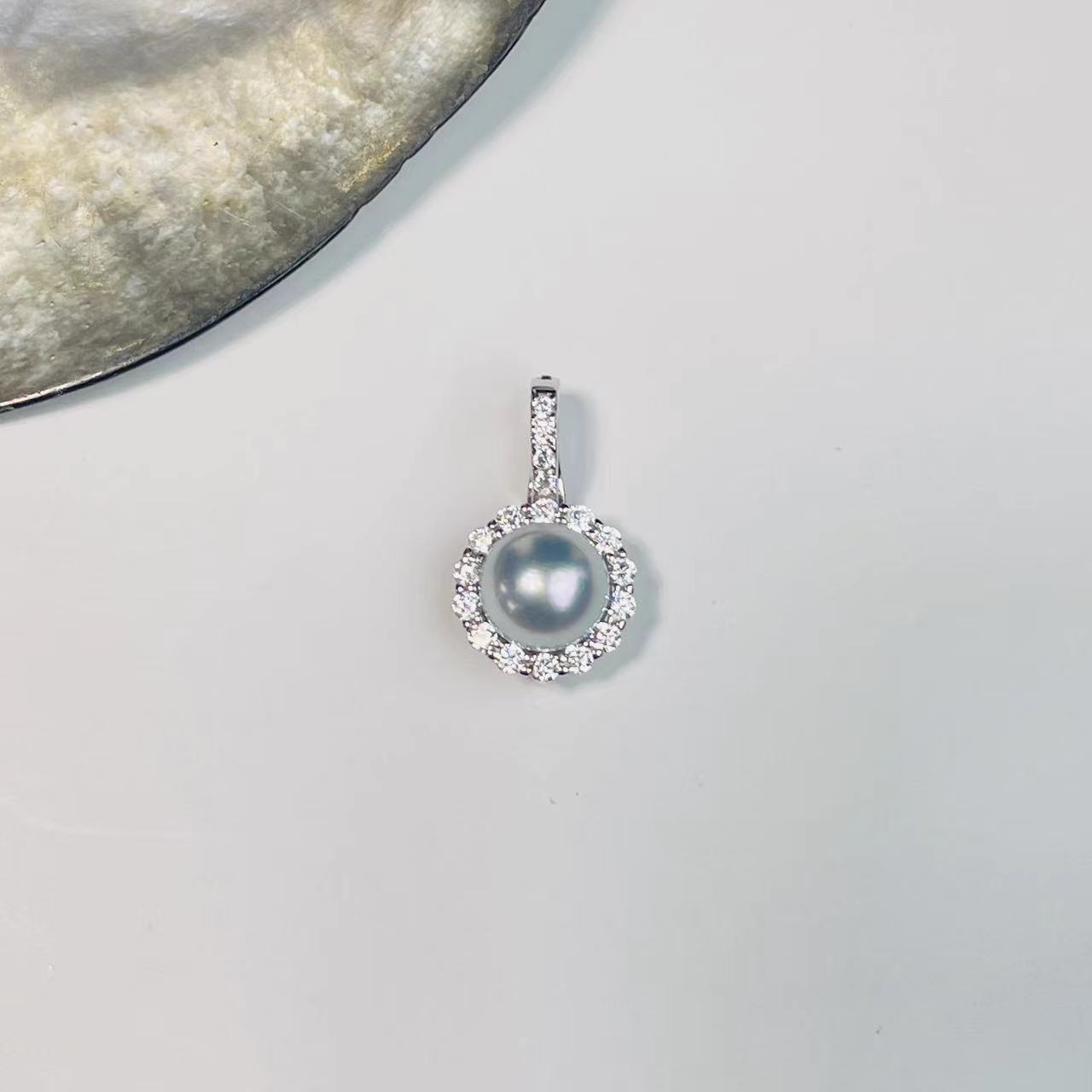 DYY455【董董珠宝】海水真多麻珍珠万能扣/8-9mm/S925银