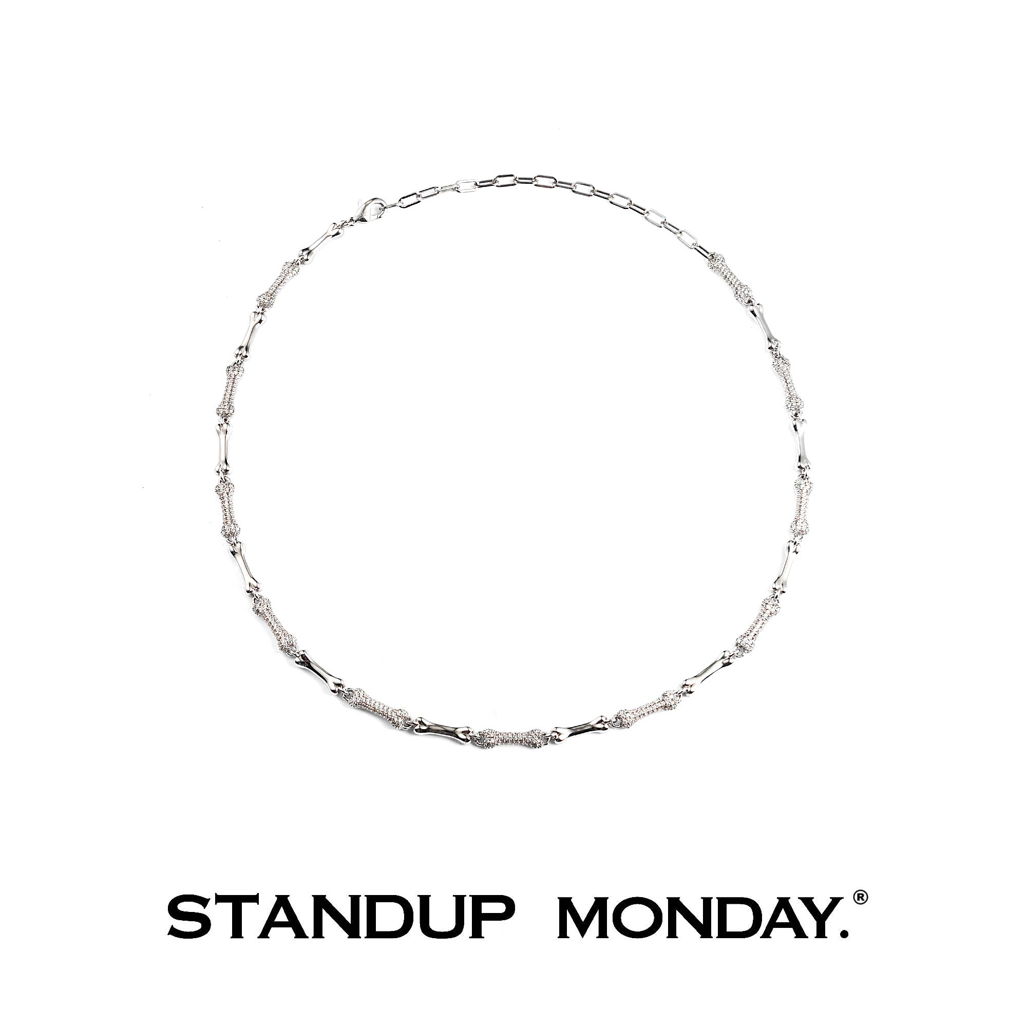 STANDUP MONDAY 铜合金合成锆石项链 bone系列 Puppies项链