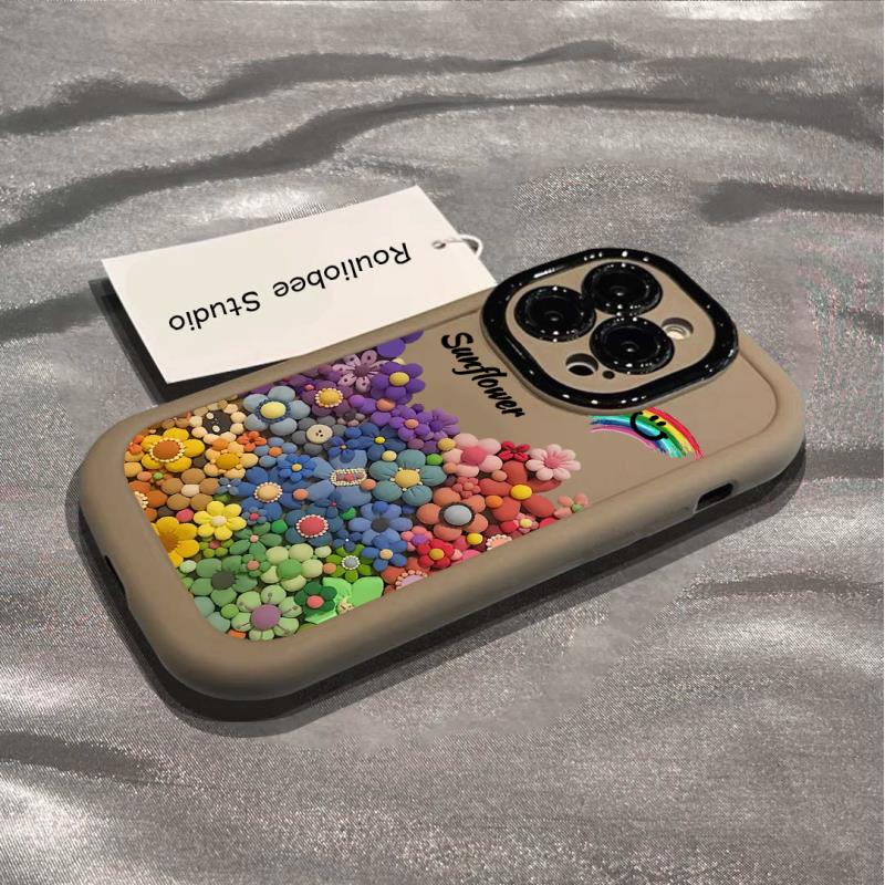 太阳花花泡芙壳适用于苹果15手机壳iphone13/14promax防摔12/11女