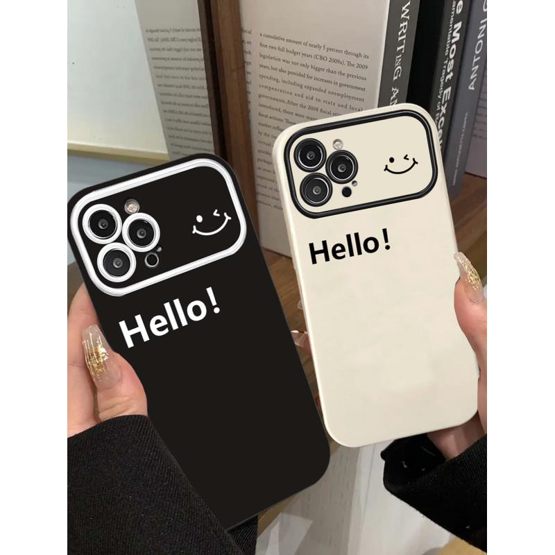华为小米oppovivo苹果适用iPhone15/14/13手机壳防摔Hello微笑软