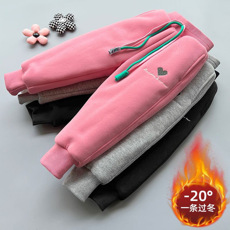 【品牌】女童裤加绒加厚三层加棉超厚冬季宝宝外穿卫裤一条过冬儿童