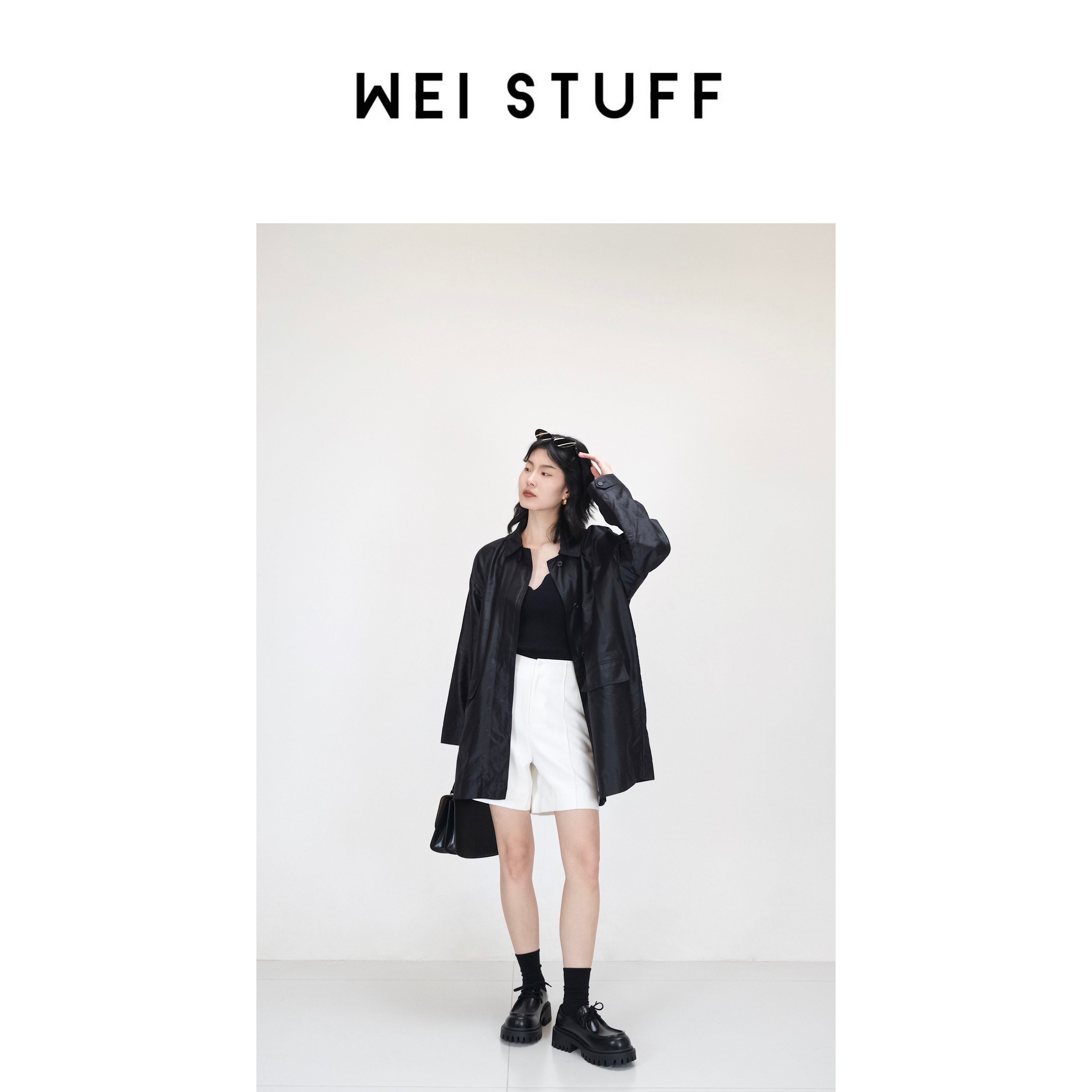 WEI STUFF   特 设计感黑色夹克外套 4593