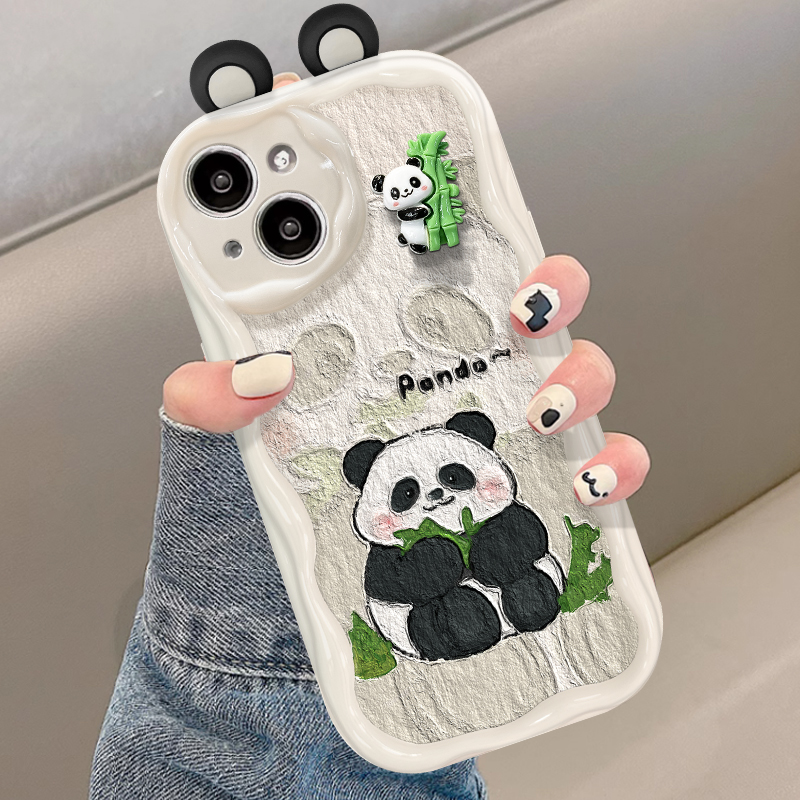 基理画熊猫竹子苹果13华为/vivo/oppo/小米iPhone14pro小众手机壳
