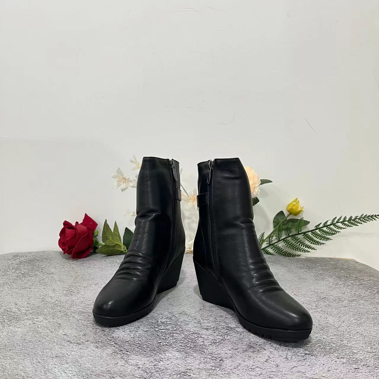 小强家女鞋  森家坡跟加绒女单鞋(C055) 《小强推荐》(W440916C)