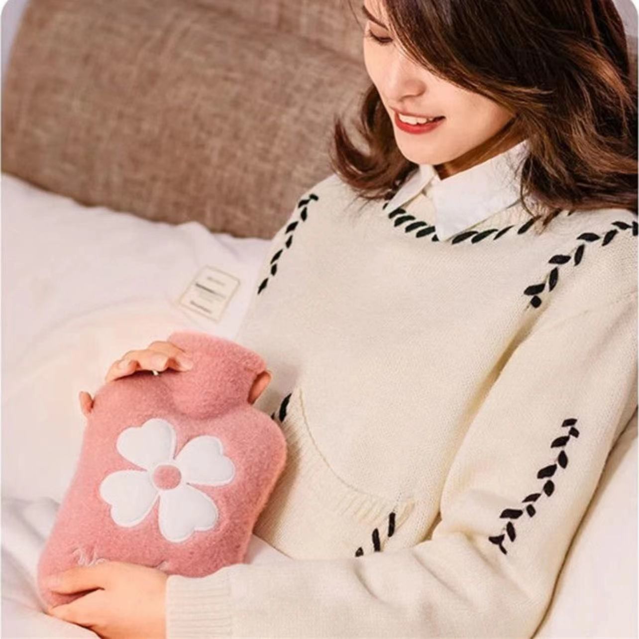 热水袋注水式灌水可爱暖水袋毛绒加厚大号防爆暖被窝专用暖脚神器