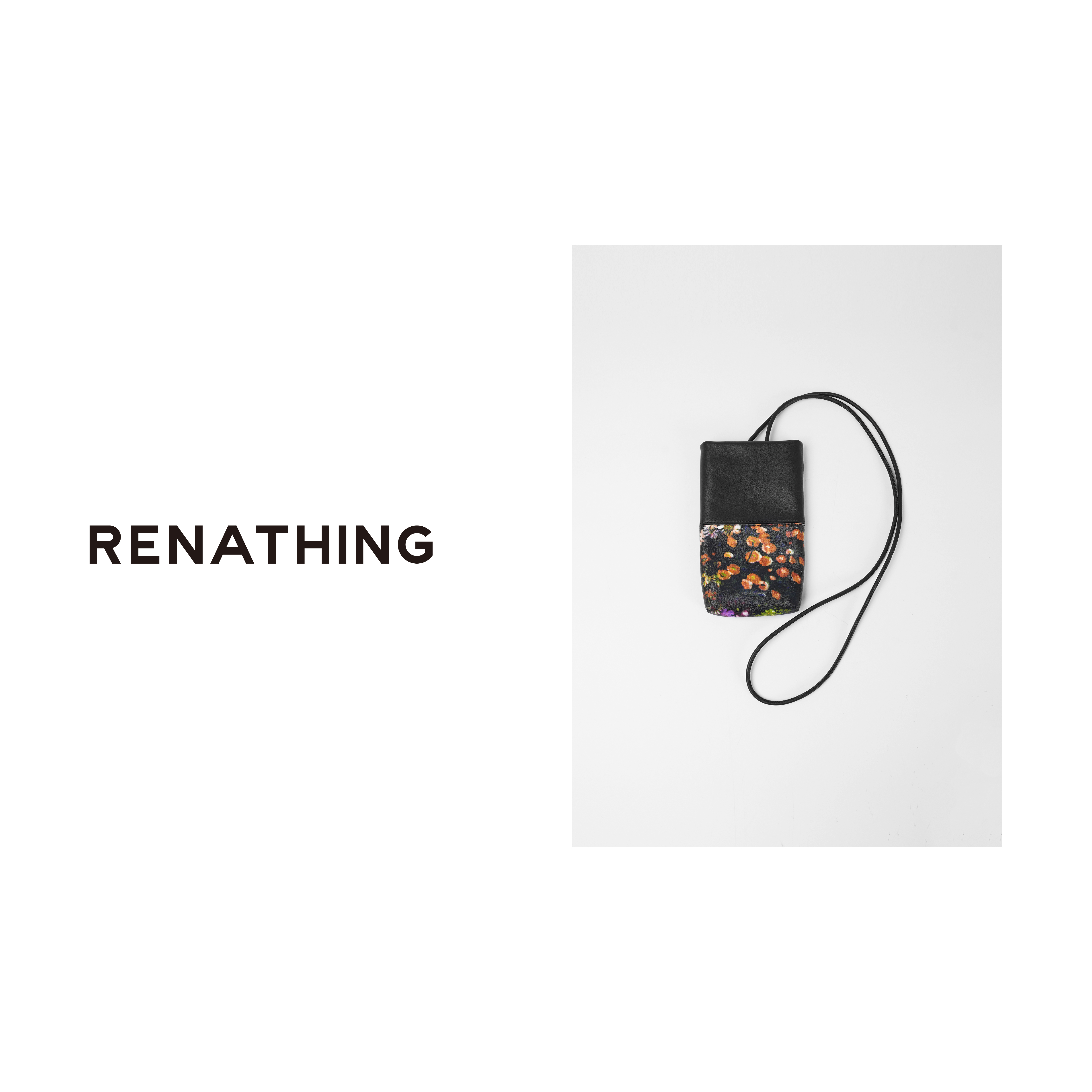 【RENATHING】皮质拼花色斜挎包