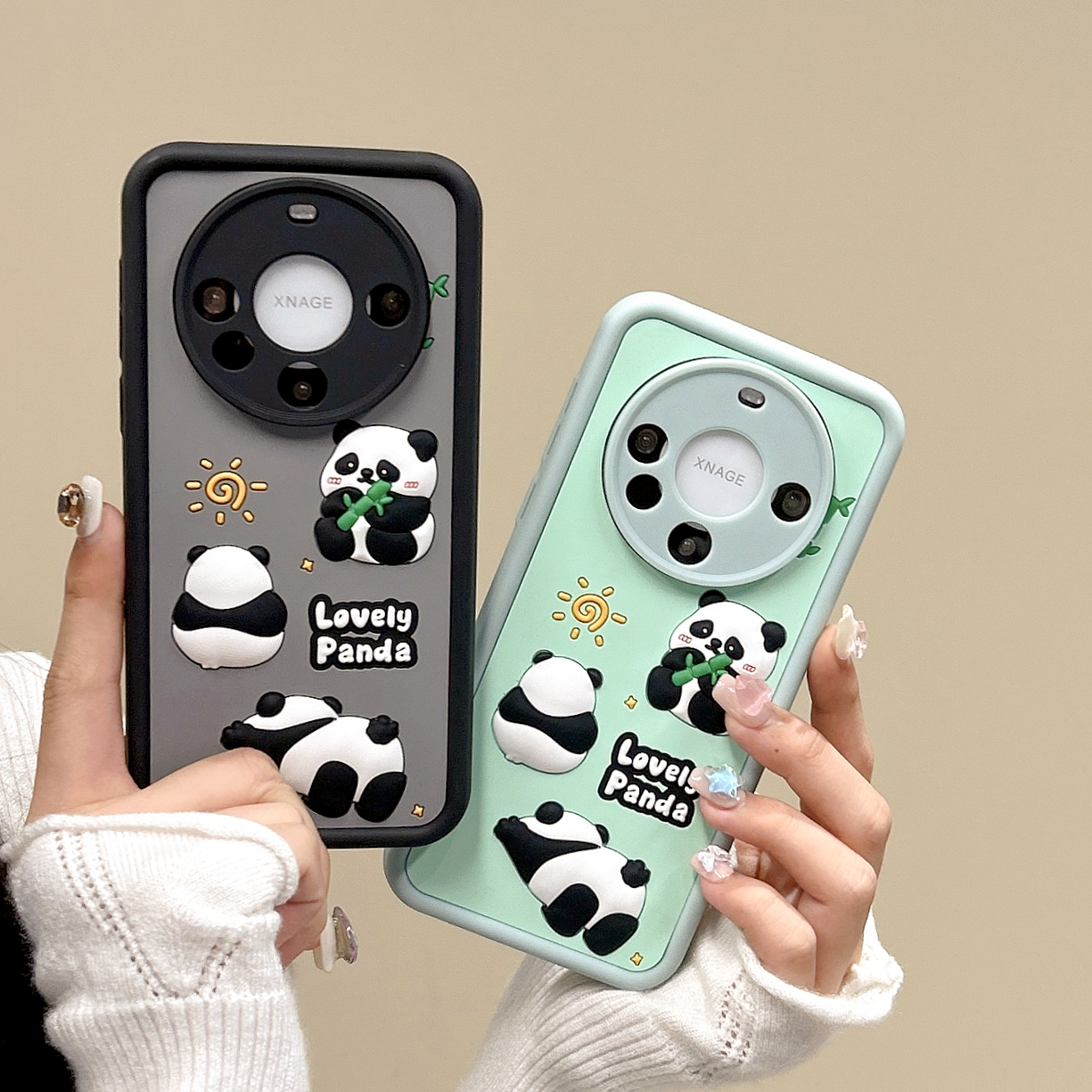 立体情侣多个熊猫适用华为苹果硅胶手机壳可爱创意全包防摔个性in