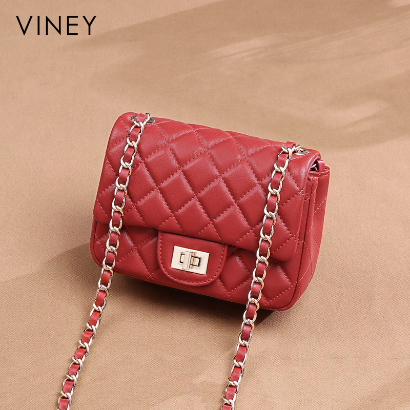 【星星宠粉】Viney轻奢黑金链条包牛皮时尚小香风单肩包婚宴包