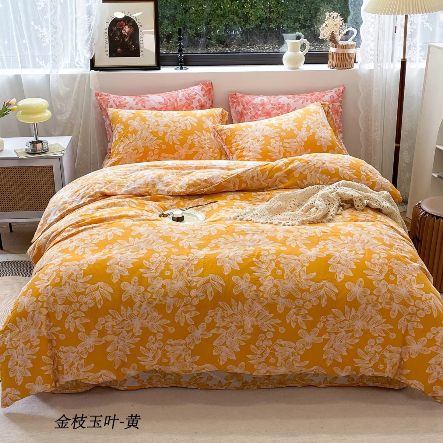 双层纱四件套床品套件轻奢复古秋冬床上用品床品套件家用