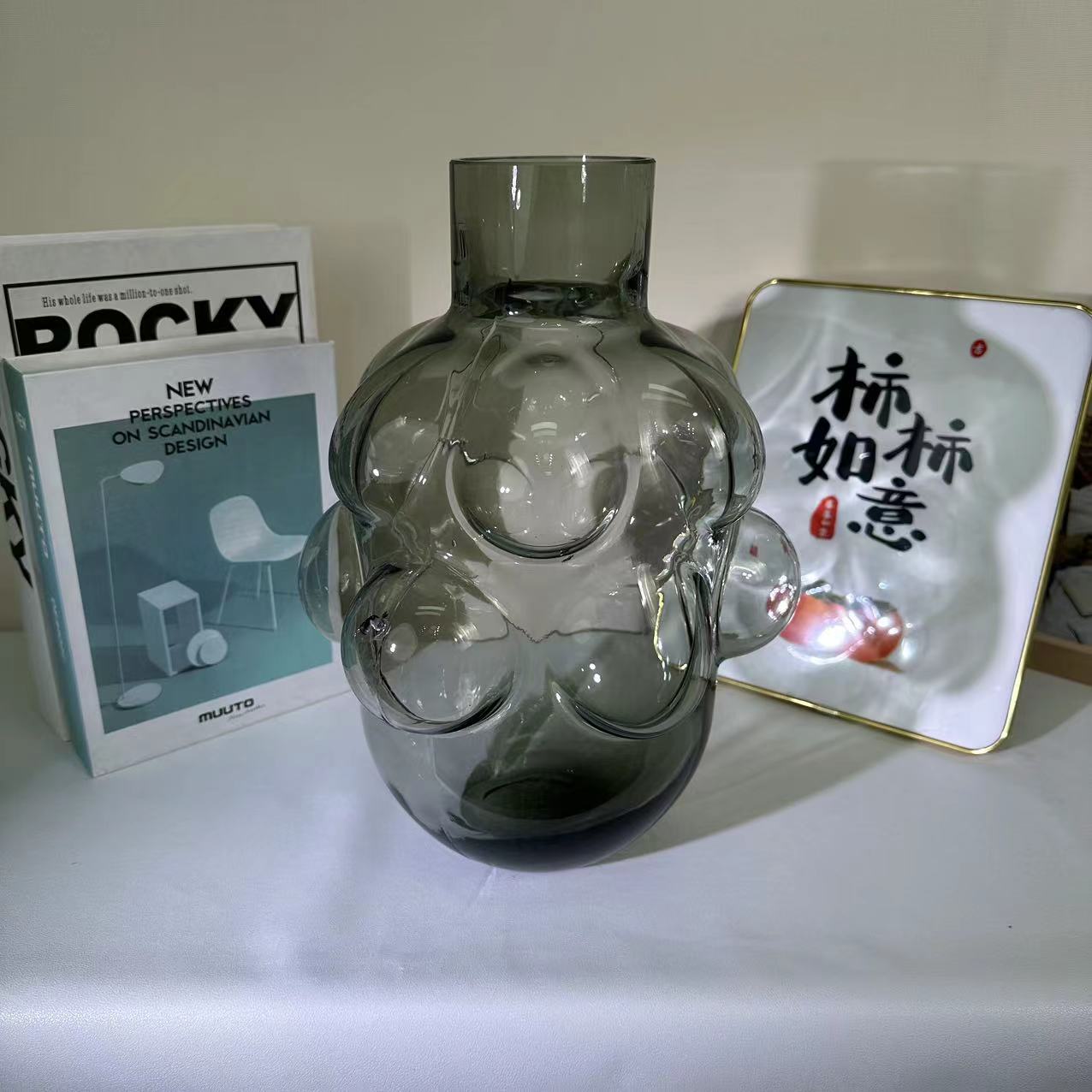 [HC-020]孤品黑灰葡萄花瓶