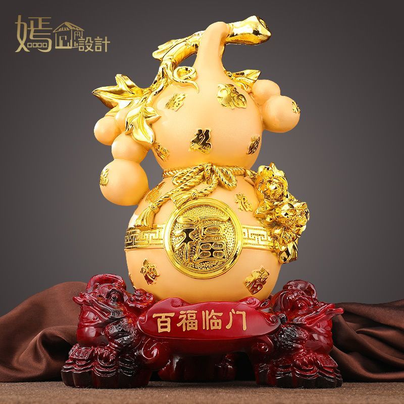 沙金招财葫芦摆件家居客厅电视酒柜装饰工艺品中式玄关博古架摆设