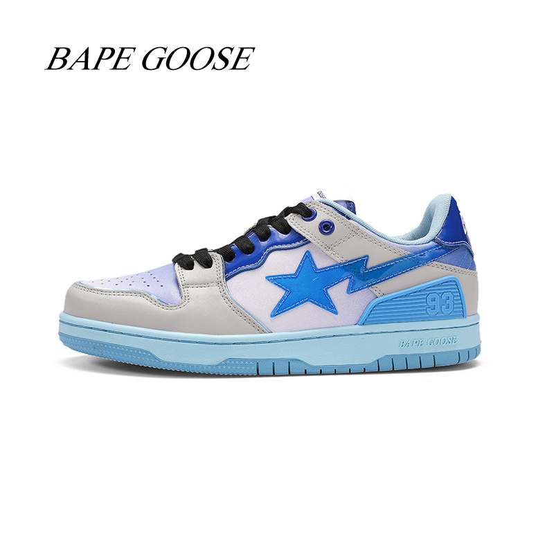BAPE GOOSE蓝色渐变春夏新款百搭休闲板鞋冬季小众ins情侣潮鞋 B