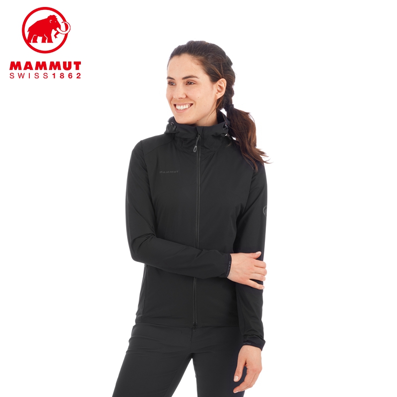 Mammut/猛犸象Granite女士春秋弹性修身软壳衣防风防泼水连帽夹克
