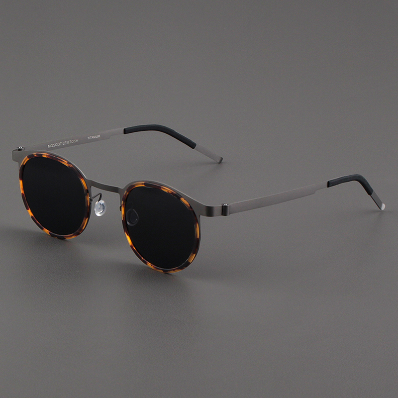 MOSCOT LEMTOSH太阳镜男士姜文同款超轻玳瑁框圆形眼镜纯钛墨镜潮