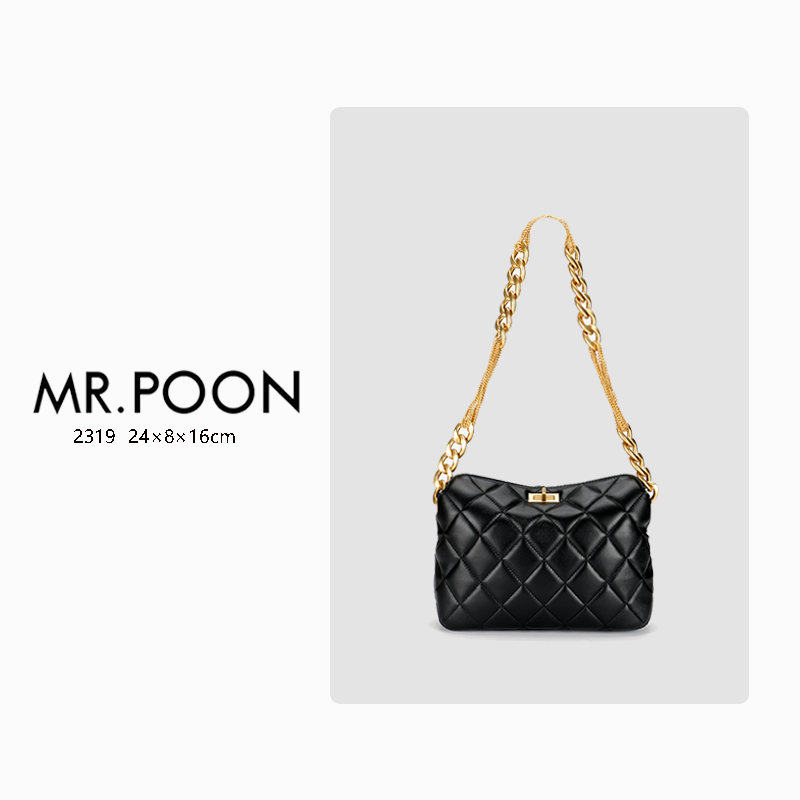 Mr.Poon/潘先生秋冬新款小香风菱格链条包轻奢单肩包
