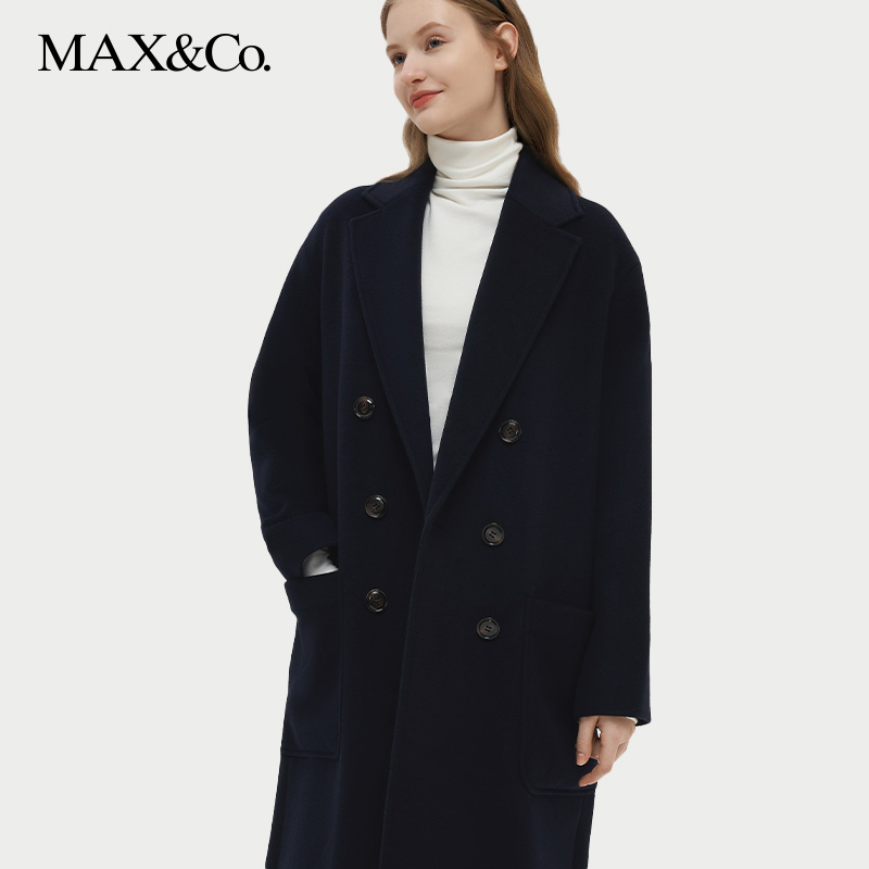 【叶可可专属】MAX&Co.2023秋冬新款双面粗呢大衣时尚女士舒适maxco