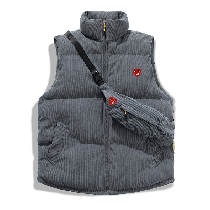 CDG PLAY潮流休闲百搭马甲宽松时尚棉马甲 男女同款