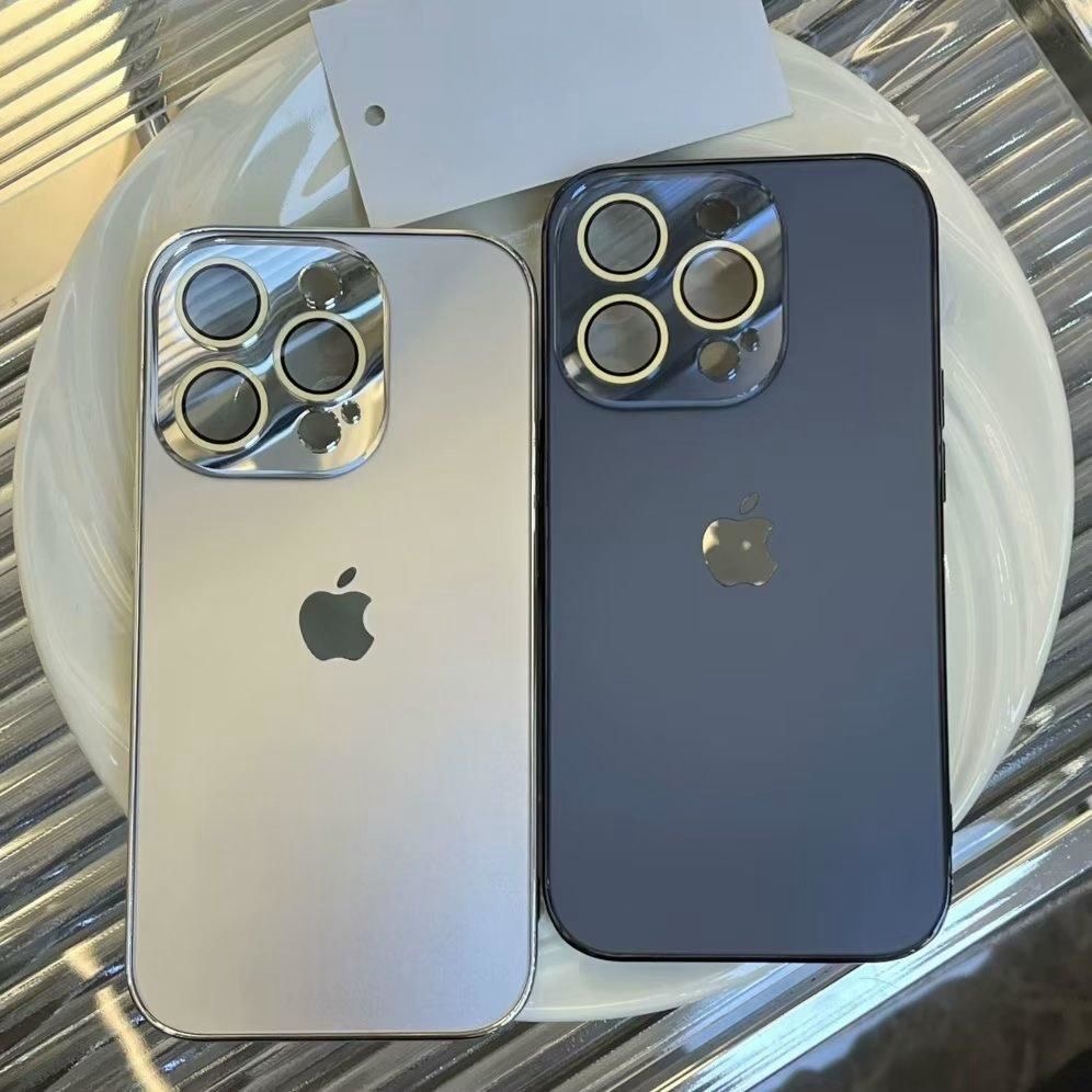 原机质感带镜头膜苹果15promax手机壳高级简约iPhone14全包12/13