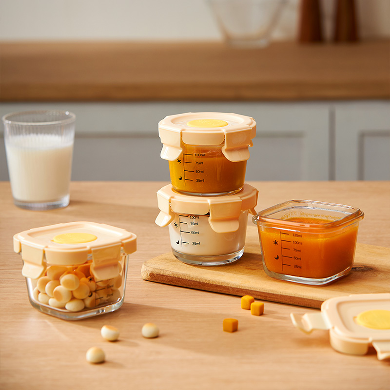 EKCO 透明色婴儿辅食盒4件组彩盒