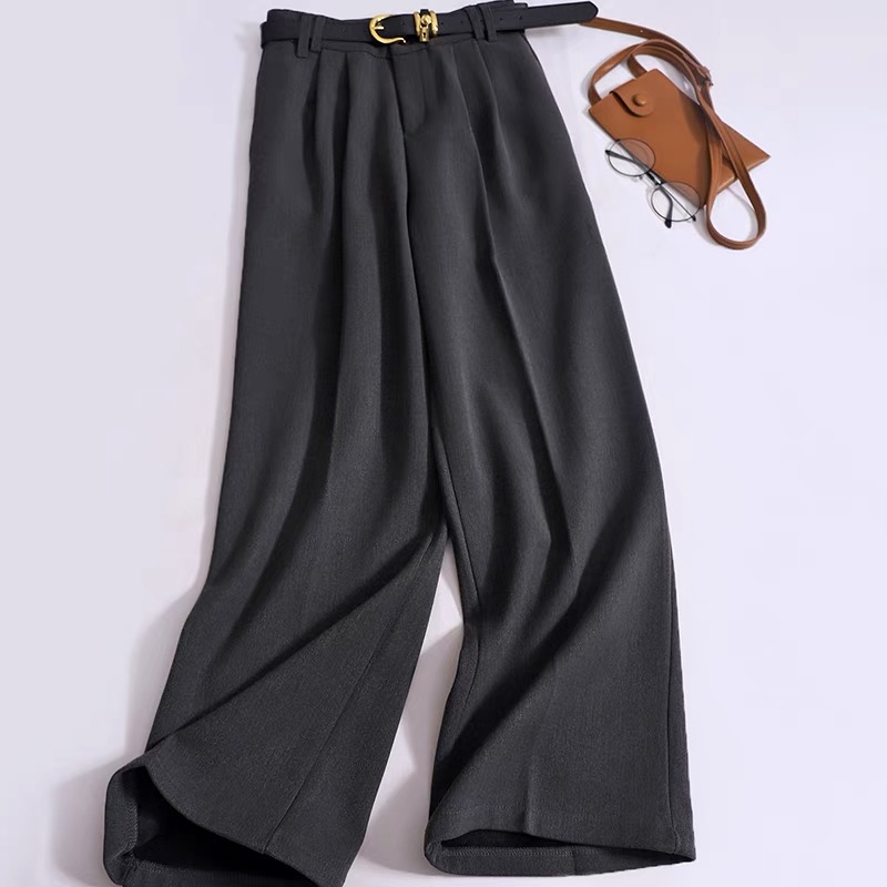 高级感西装裤秋百搭高腰垂感阔腿裤直筒宽松休闲拖地裤5781#0.1