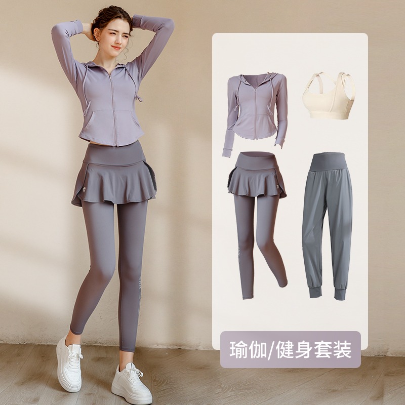 悦步瑜伽服女套装春夏款专业健身房晨跑步服运动外套高级感健身服