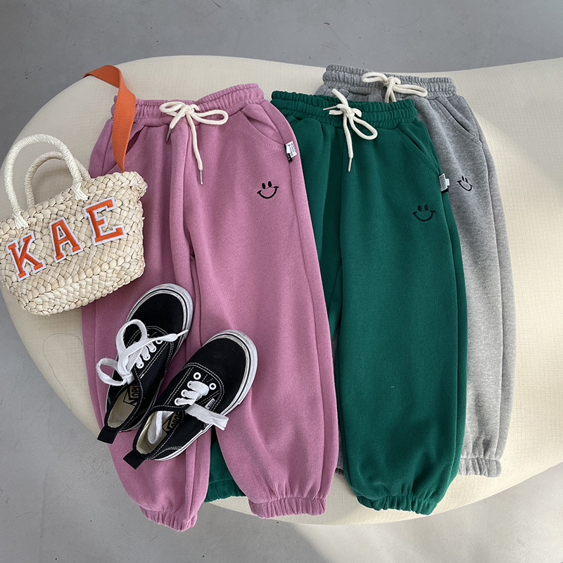 RK2337 儿童三色笑脸卫裤