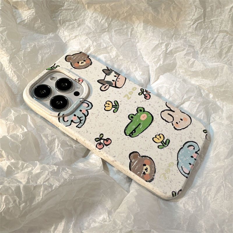 卡通动物适用苹果13/14promax手机壳12全包11华为/oppo/vivo/小米