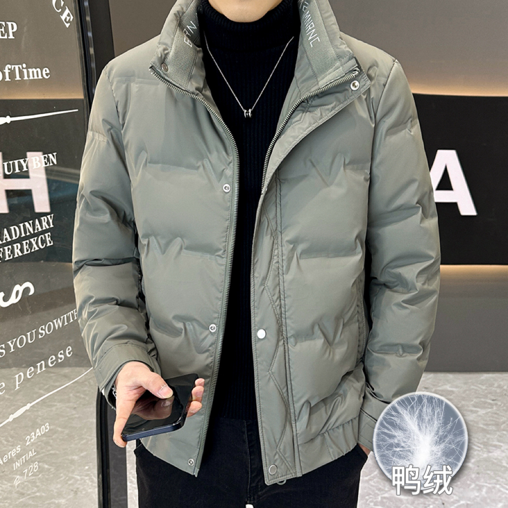 2023年冬季时尚立领短款男 轻薄保暖 潮男款百搭免洗羽绒服潮流
