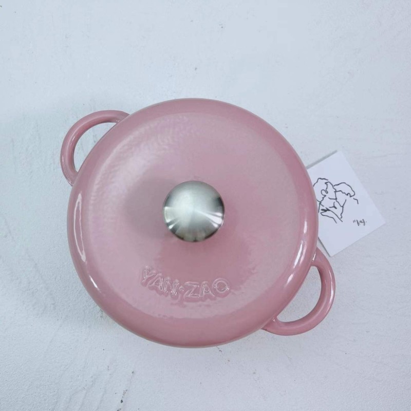 YANZAO/焱造铸铁珐琅锅20口径萌萌哒炖