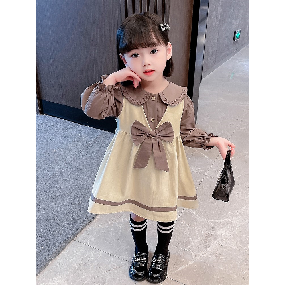 巴拉巴拉清货女童连衣裙套装春秋2023新款洋气时髦秋装宝女宝冬季