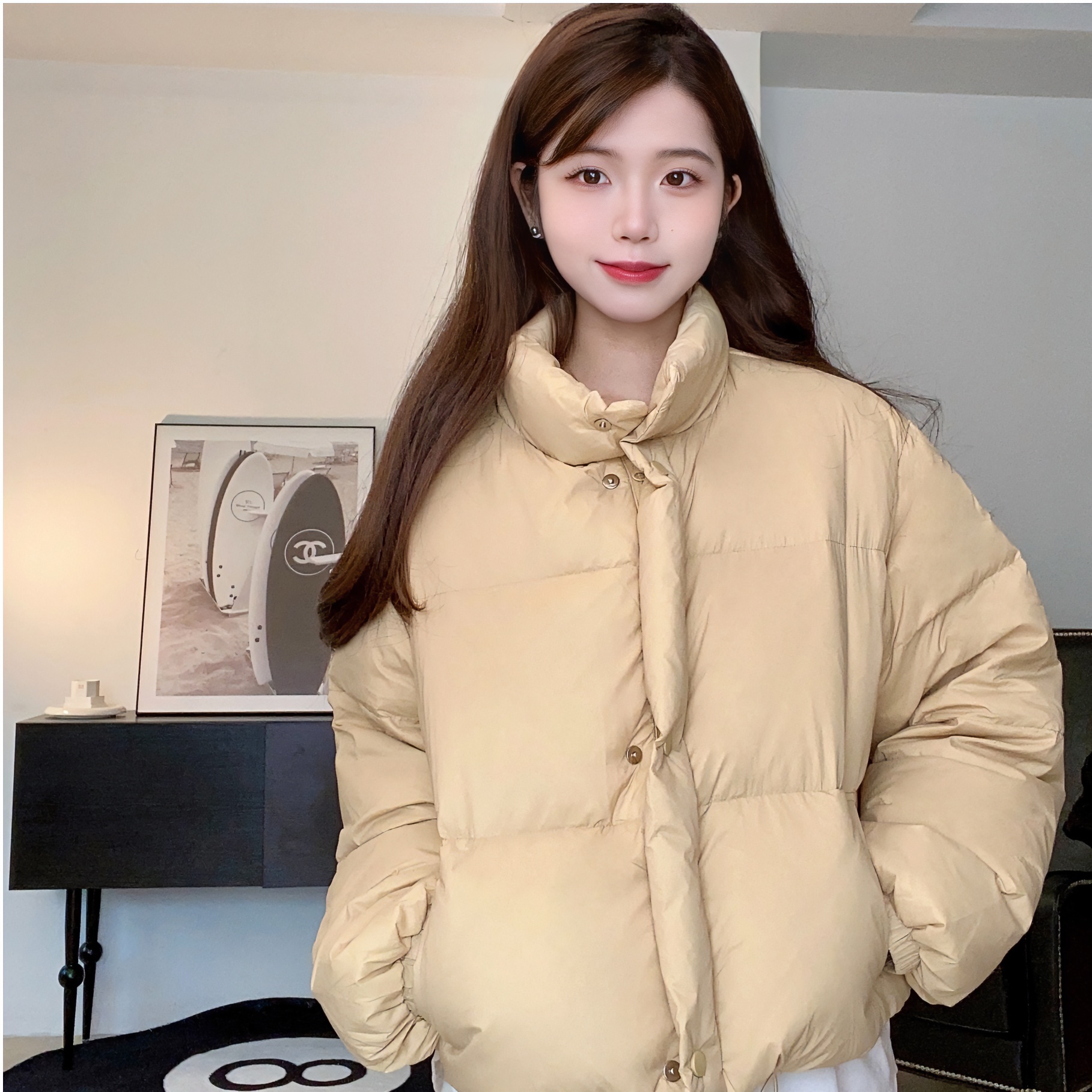 【YYao】小黄鸭  新标90绒设计师款羽绒服 时尚女短款立领冬季保暖