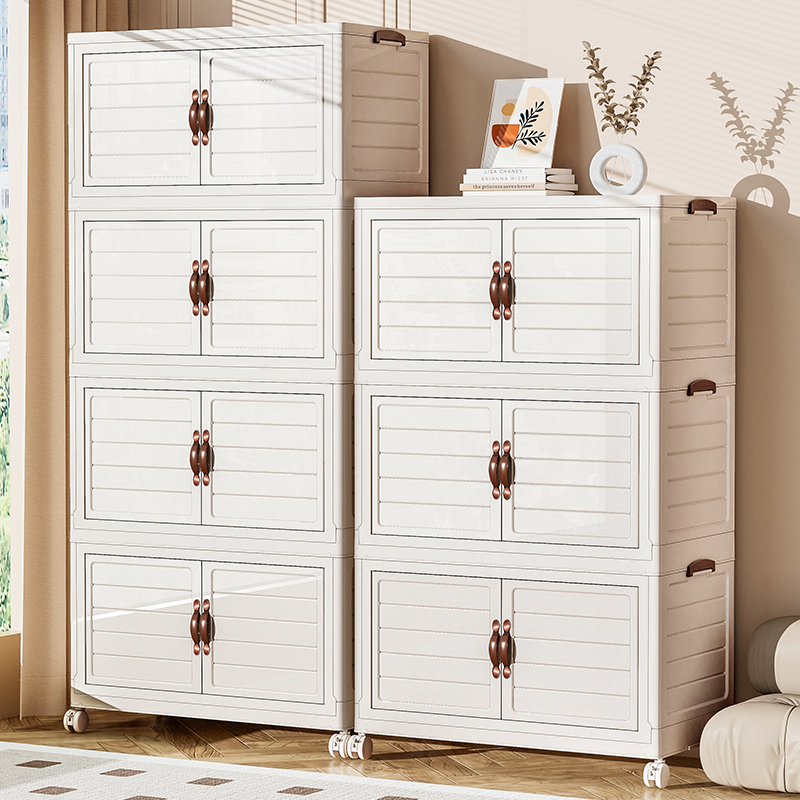 破价专属【76面宽】免安装折叠收纳柜家用储物柜双开门置物架儿童柜