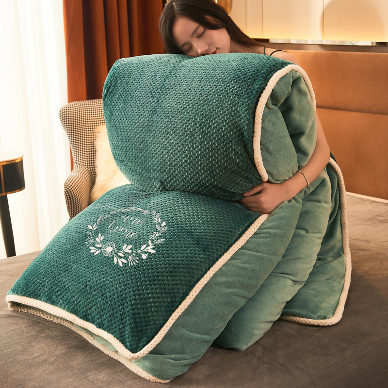 牛奶绒被子冬被可拆洗全套一整套被芯春秋被加厚棉被单人学生宿舍