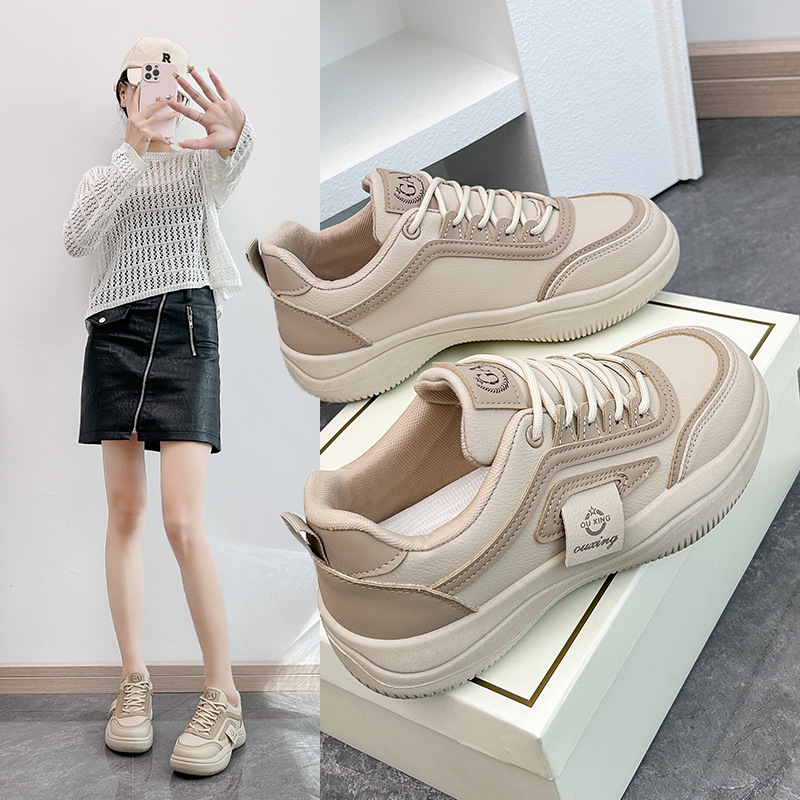 红蜻蜓金典2024春季新款韩版透气小白鞋低帮休闲板鞋厚底百骑行鞋