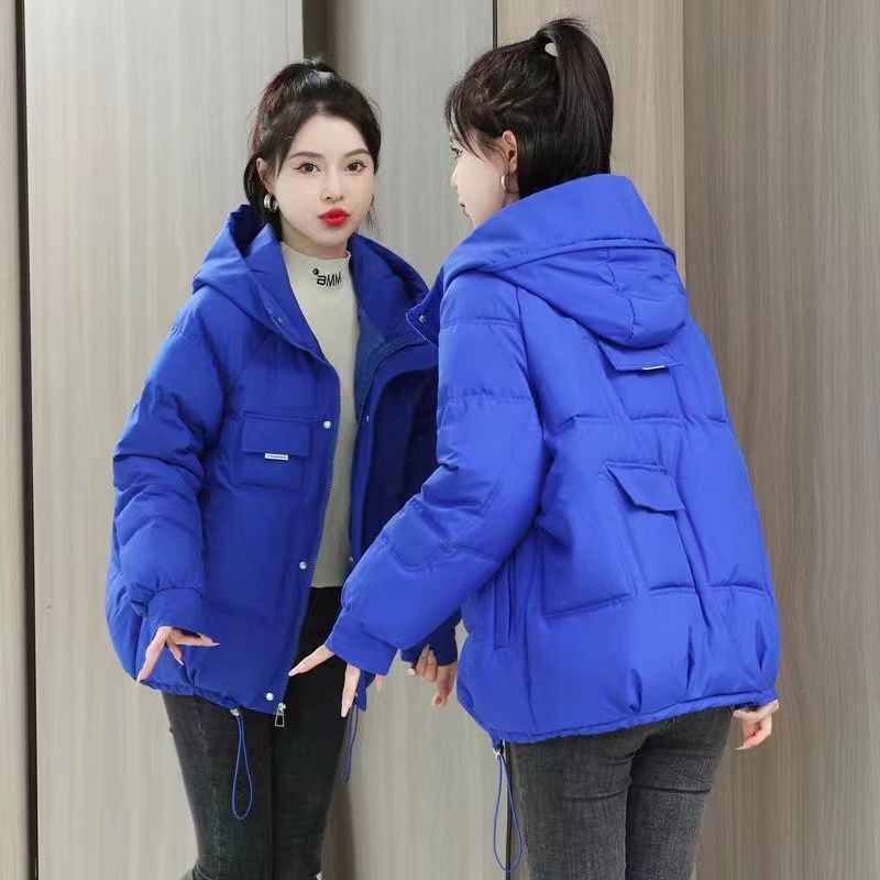 棉服女短款2023冬新款韩版加厚连帽棉衣宽松面包服棉袄女外套