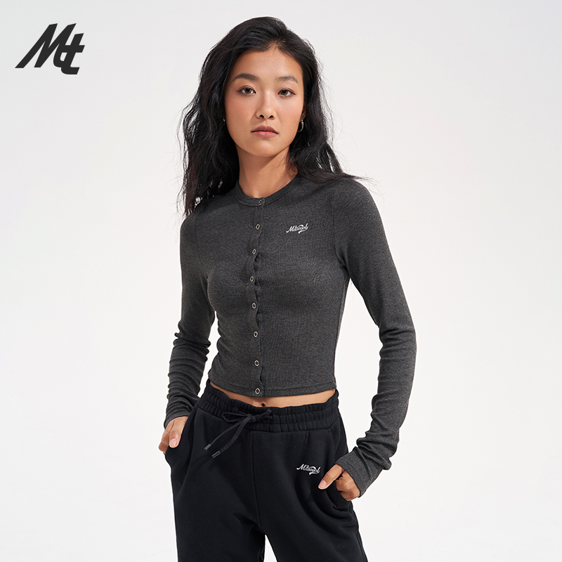 MITAOGIRL运动T恤女款长袖健身户外休闲修身瑜伽短款紧身跑步2244