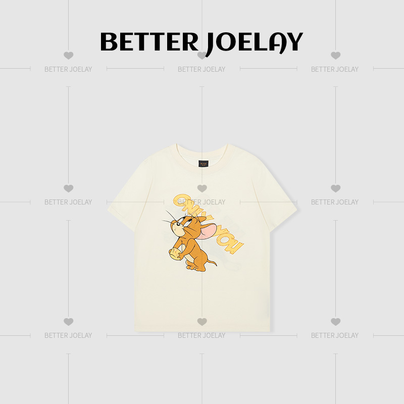 周明星 -小版【奶酪猫鼠】薄款200g百搭T恤短袖卡通印花RM1052