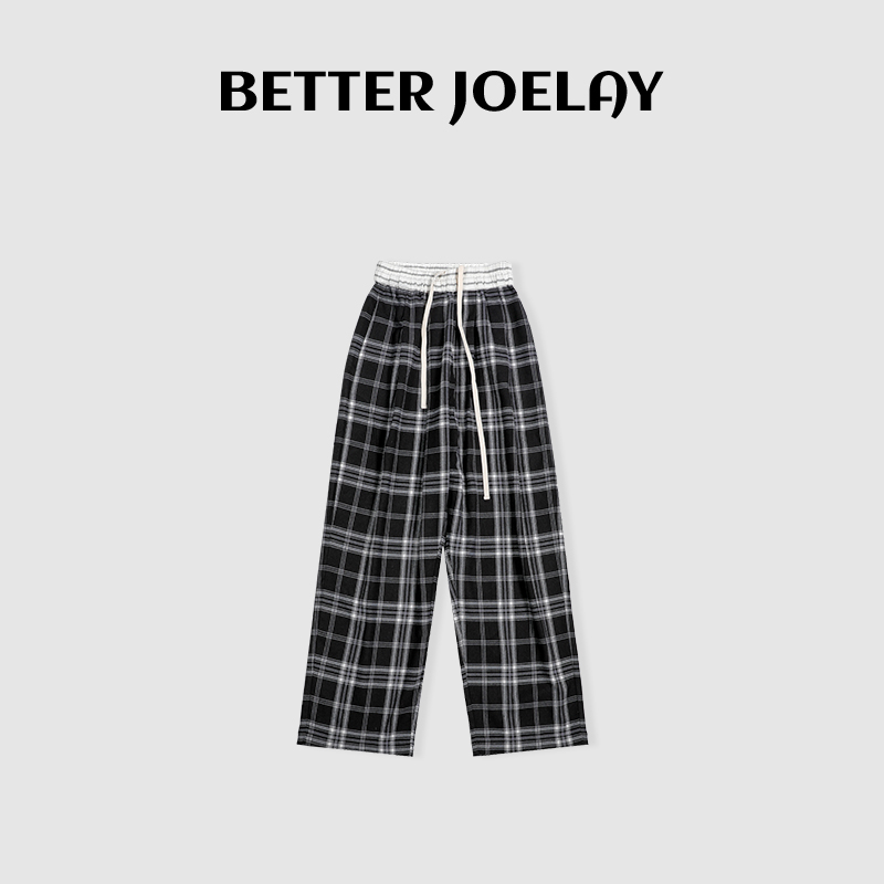 周明星 -【国潮女孩】Z6018款百搭微宽松休闲舒适垂感裤直筒条纹