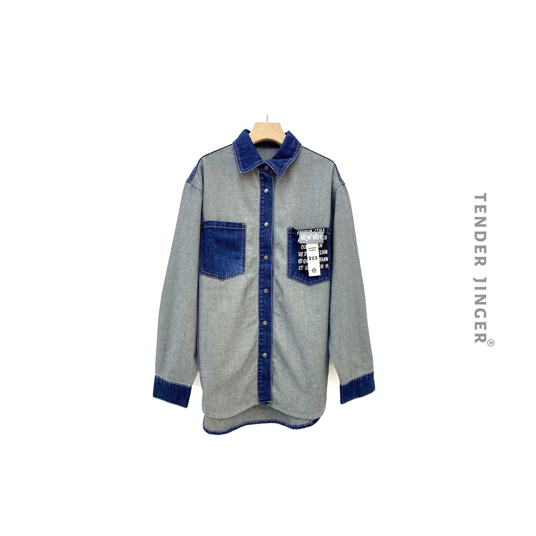 【专柜】2023秋日常通勤小众复古牛仔衬衫T2308RM293A