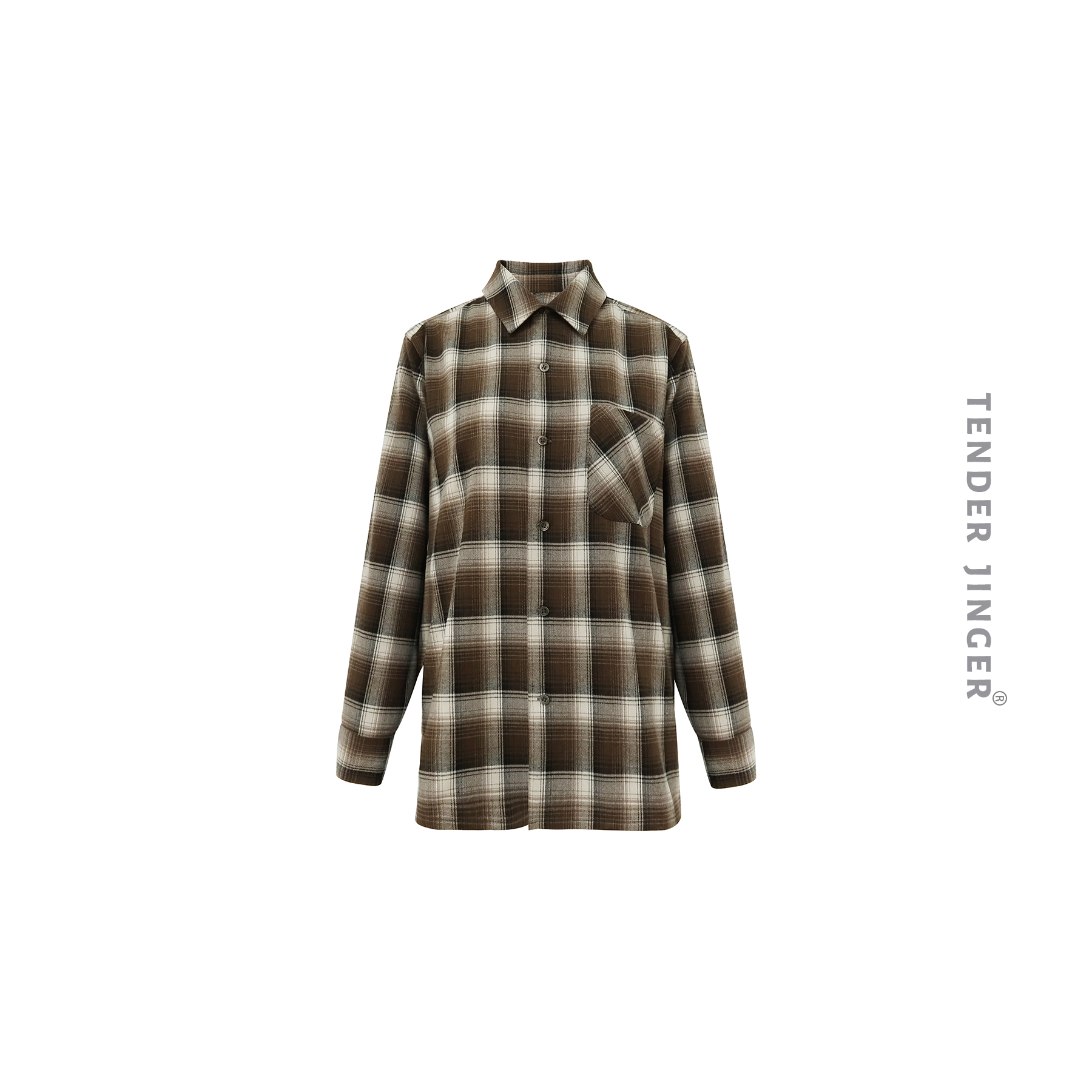 Tender Jinger【专柜】2023秋冬复古百搭休闲排扣衬衫T23112PYS681P