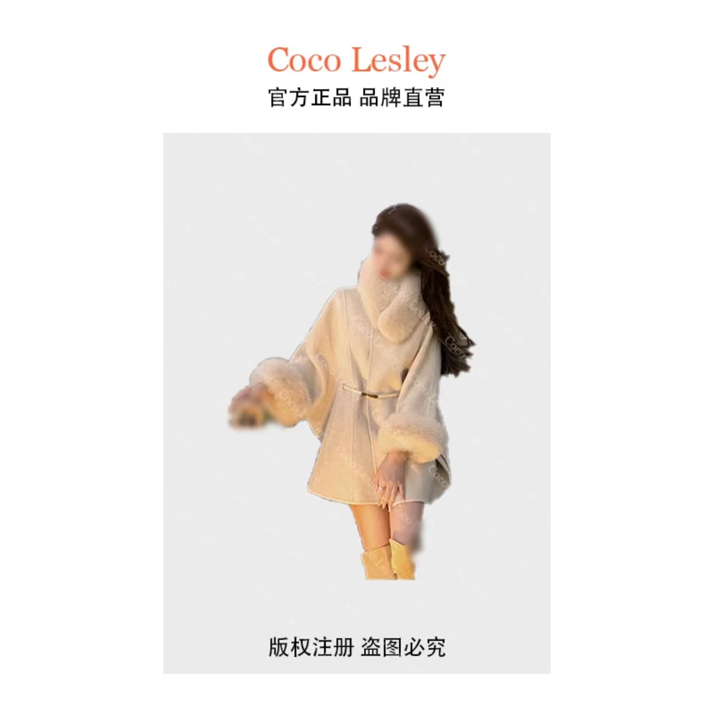 （门店2999）X冰岛恋人双面呢斗篷大衣女