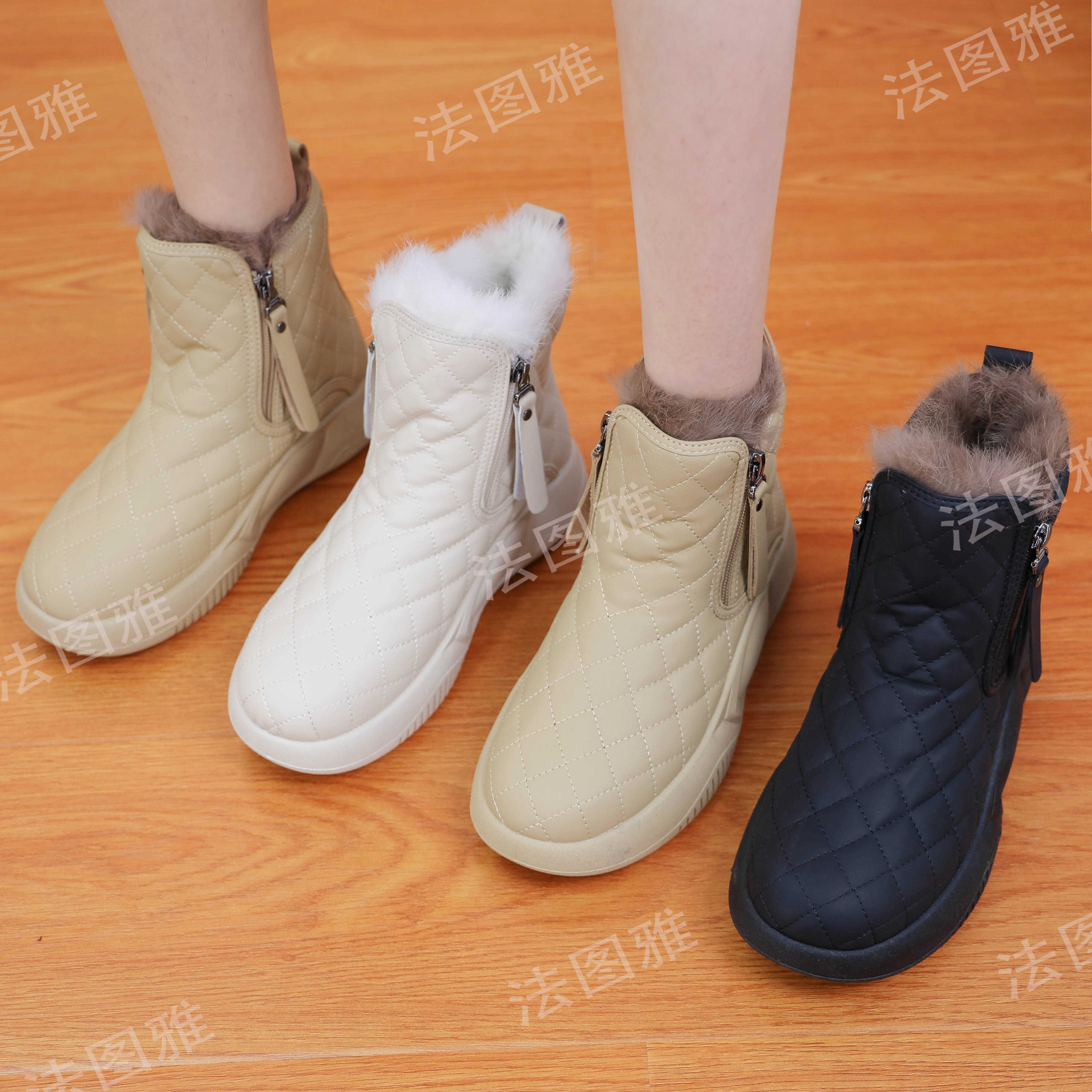 筱秀【锦】冬季时尚休闲女鞋百搭雪地靴保暖防水软底靴子女