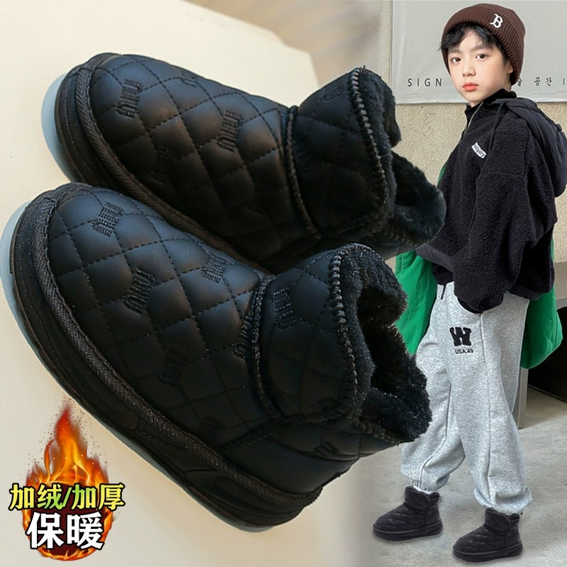 回力特儿童雪地靴男童东北大棉靴2023新款冬季加绒男孩棉鞋雪地棉