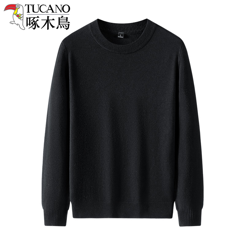 TUCANO/啄木鳥2023秋冬季新款圆领毛衣男针织衫中领厚款打底衫潮