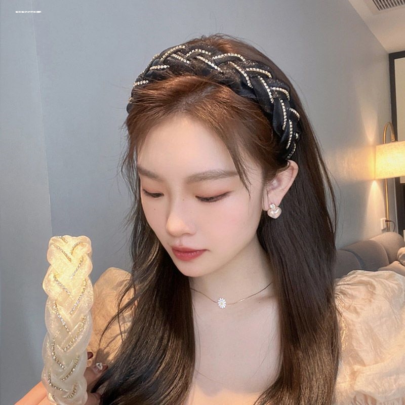 水钻编织发箍设计甜美清新显白新款简约小众网红ins韩系女生质感