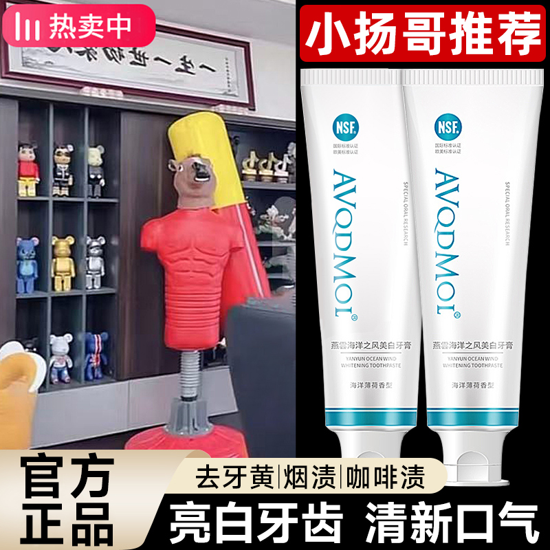 海洋薄荷美白牙膏益生菌去口气臭去黄去烟渍持久留香国货官方正品