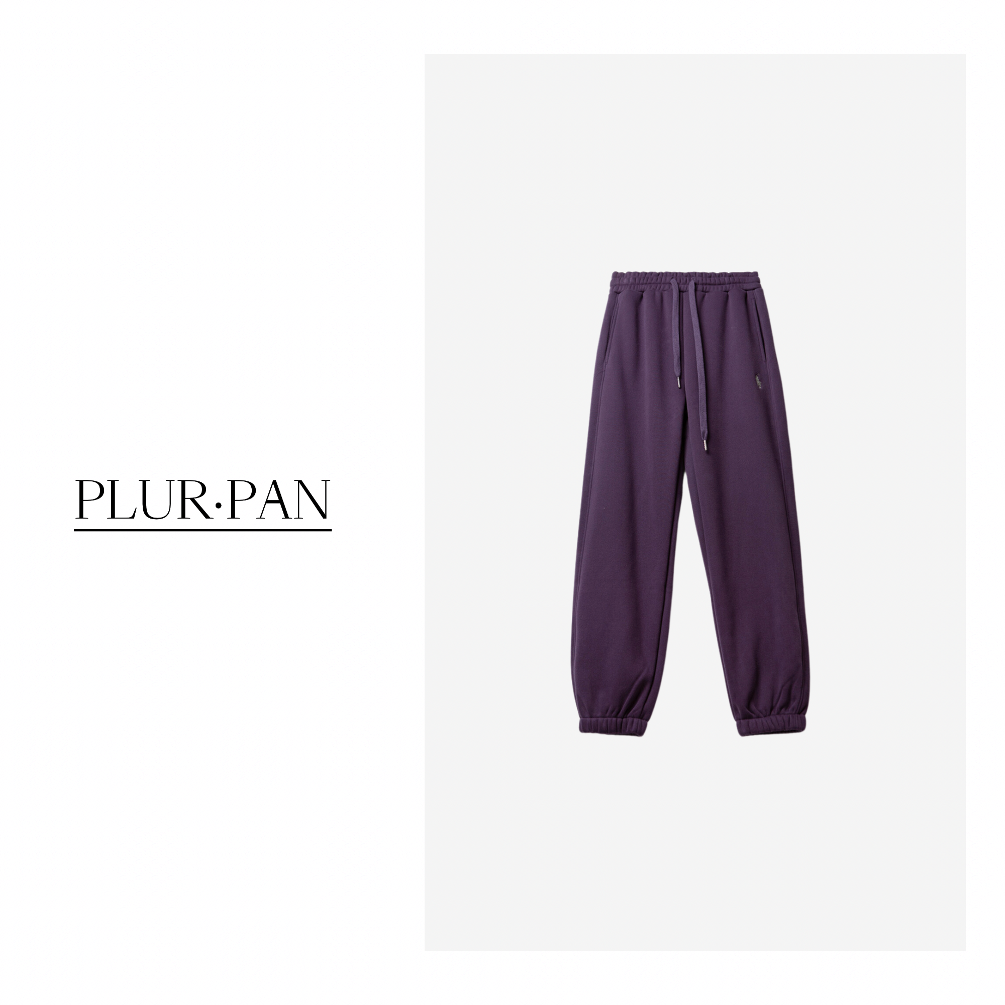 PLUR·PAN【刺绣小马】加厚加绒保暖厚实休闲束脚卫裤 P2592355